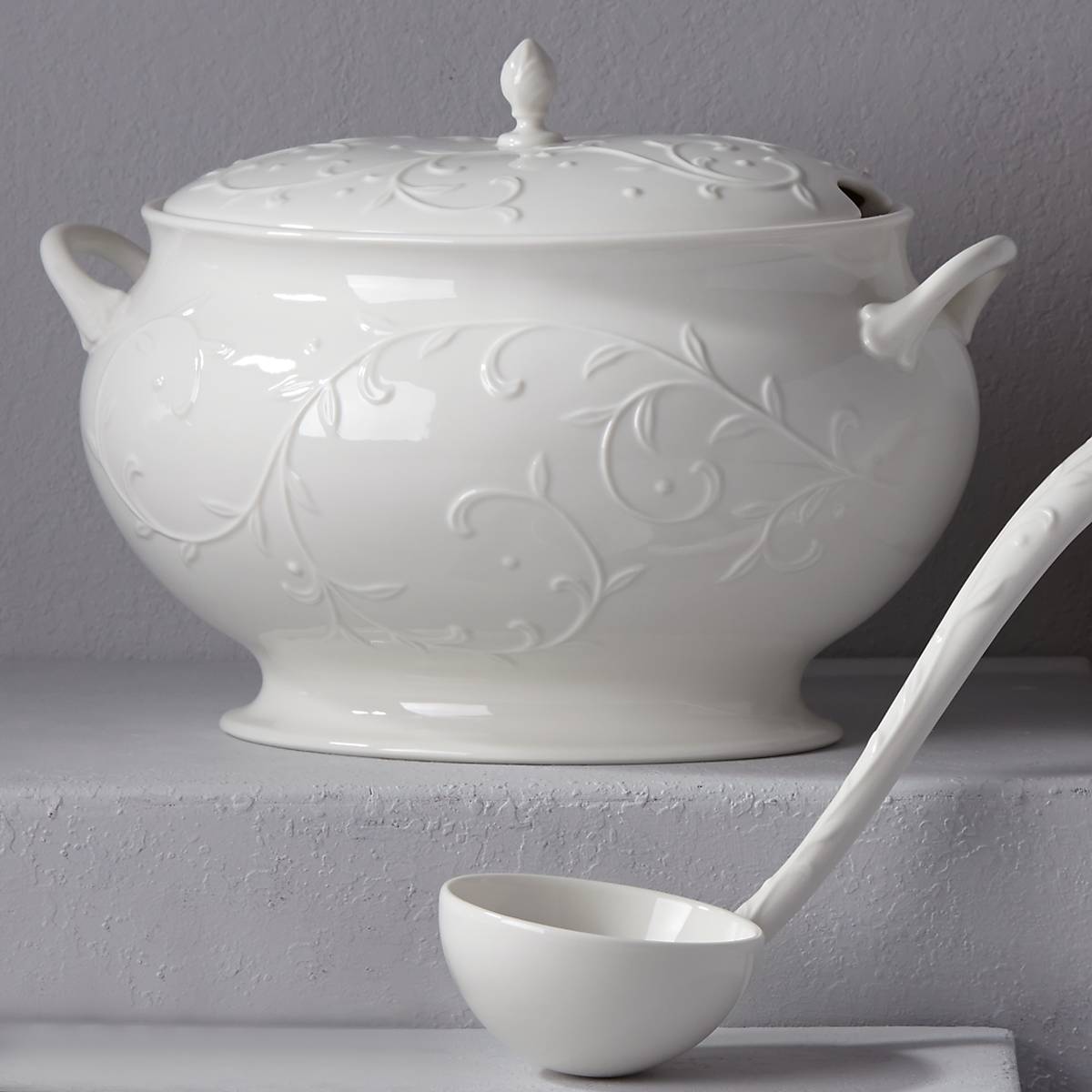 Opal Innocence Carved Soup Tureen Set