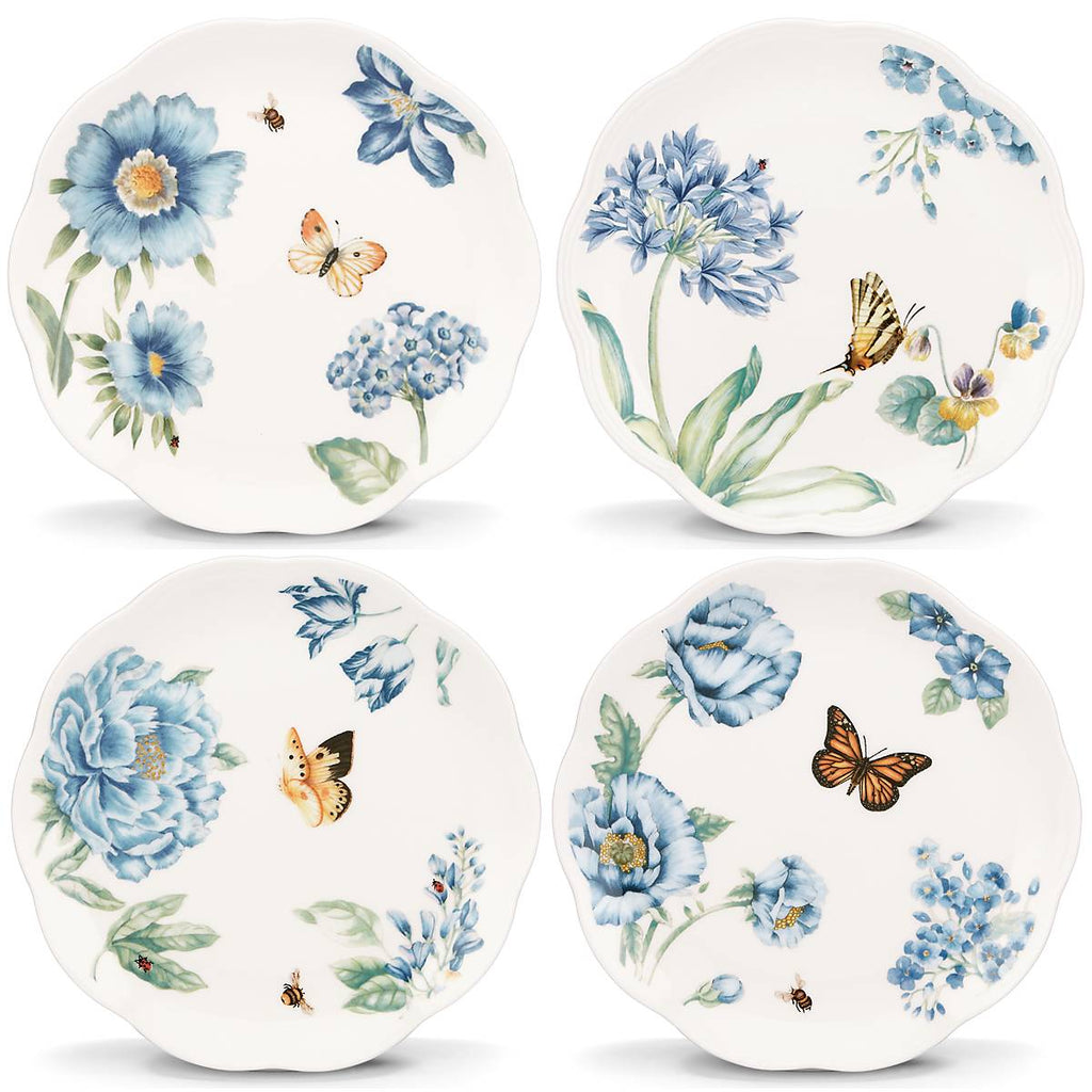 Butterfly Meadow Blue Dessert Plates - Set of 4