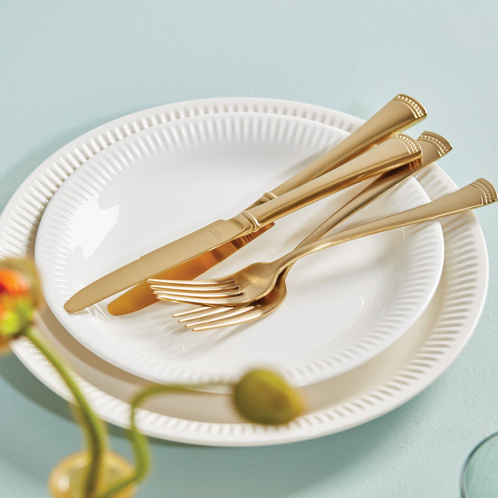 Portola Gold Satin 20 Piece Flatware Set