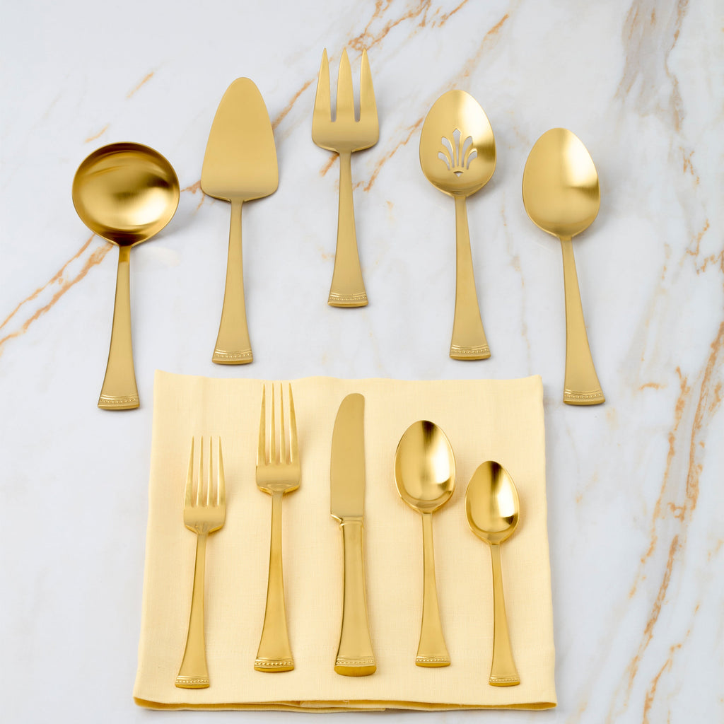Portola Gold Satin 20 Piece Flatware Set