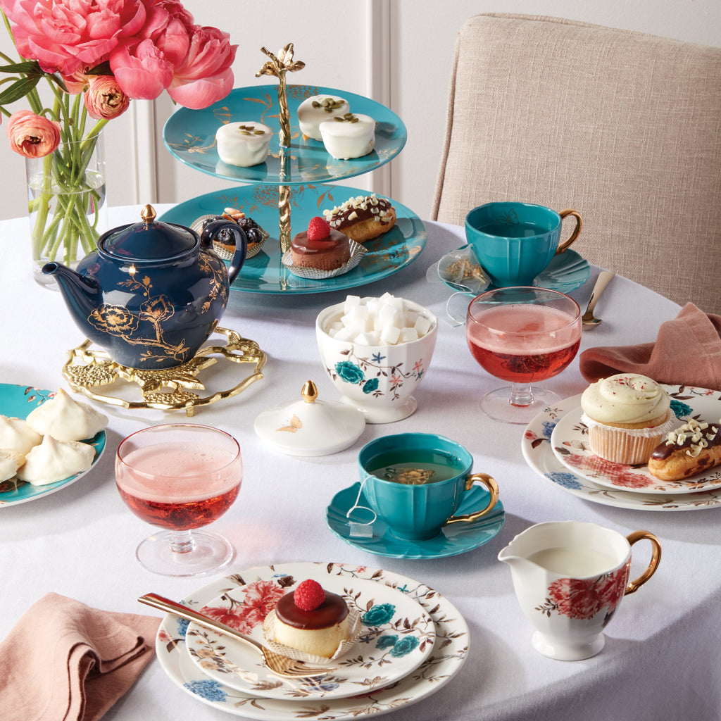 Sprig & Vine Teacup & Saucer - White