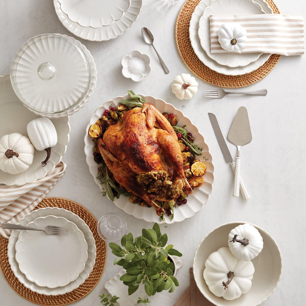 French Perle Carved Turkey Platter