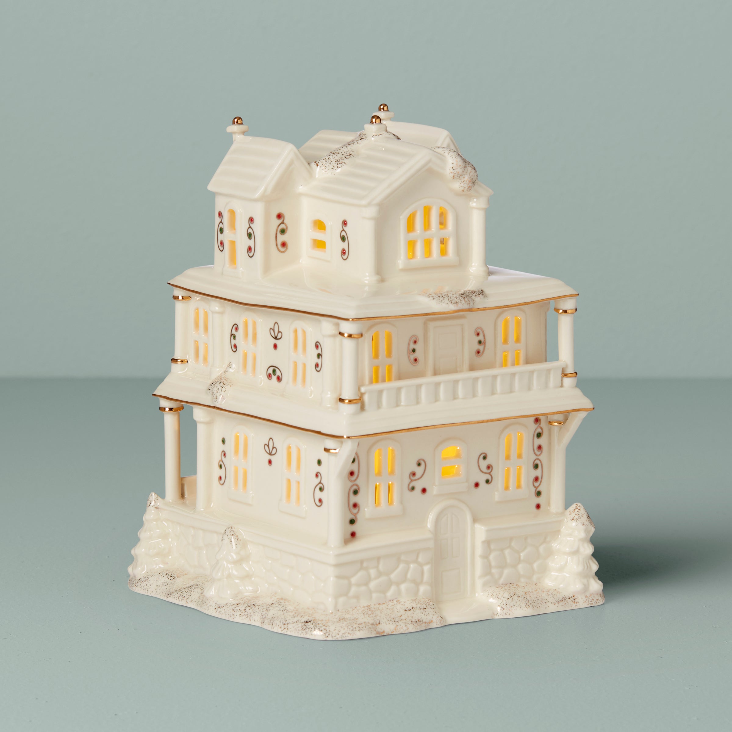 Mistletoe Park Victorian House Lit Figurine