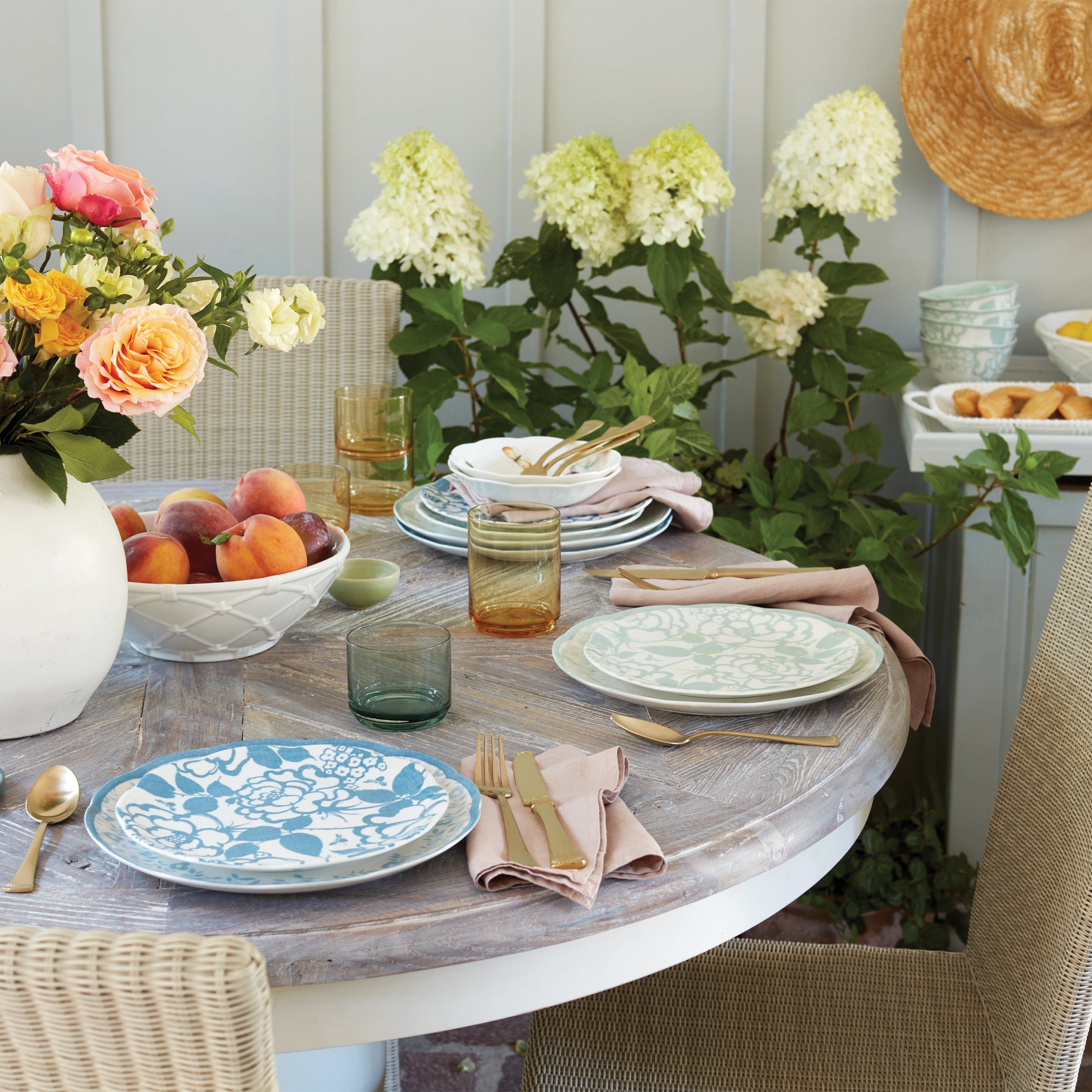 Butterfly Meadow Cottage Sage 12-Piece Dinnerware Set