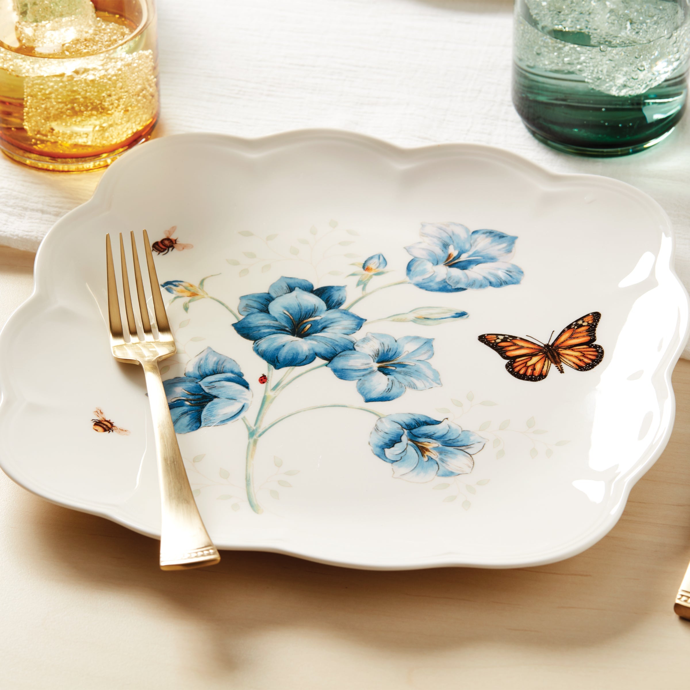 Butterfly Meadow Square Dinner Plates - Set of 4
