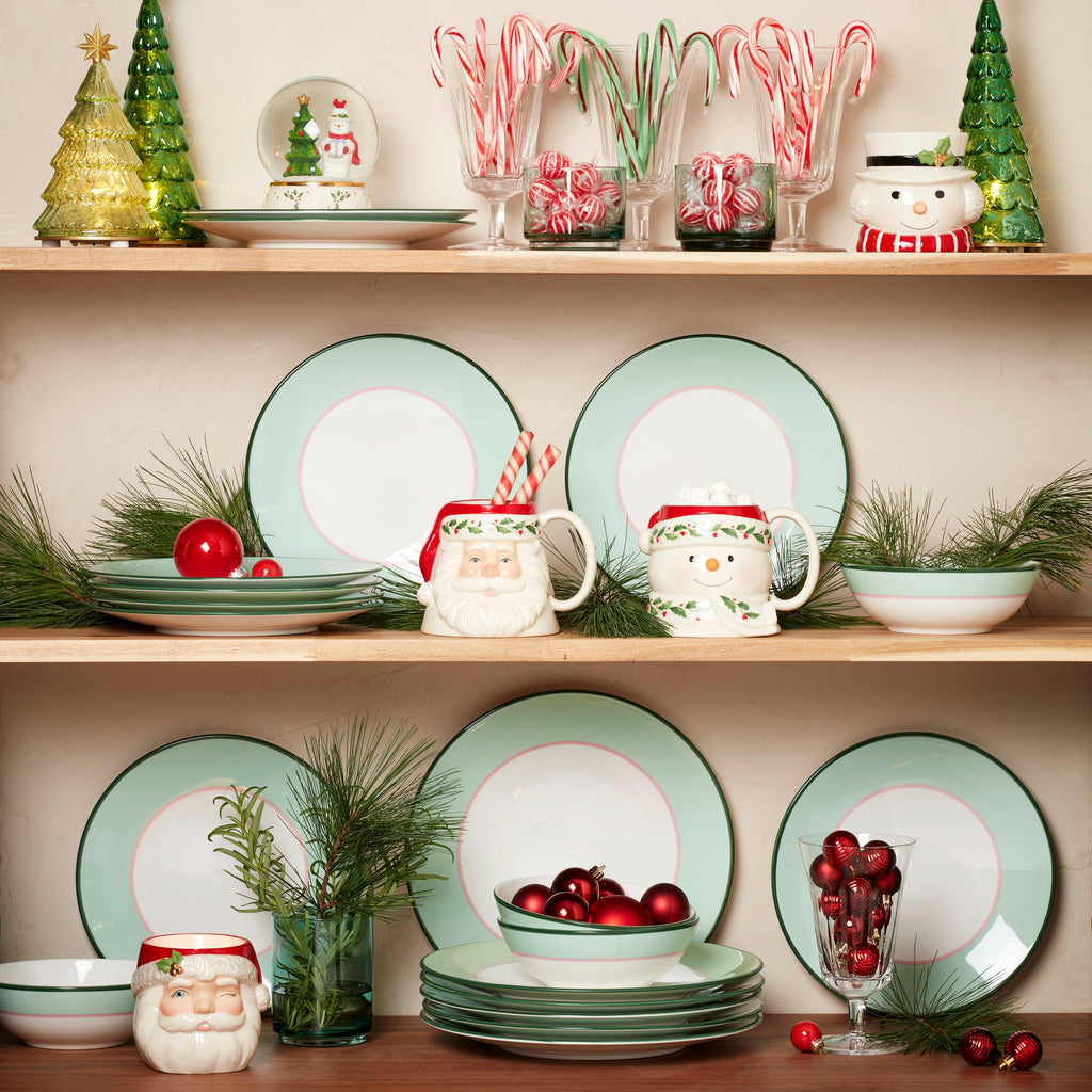 Make It Pop Dinner Plates - Set of 4 - Green/Pink