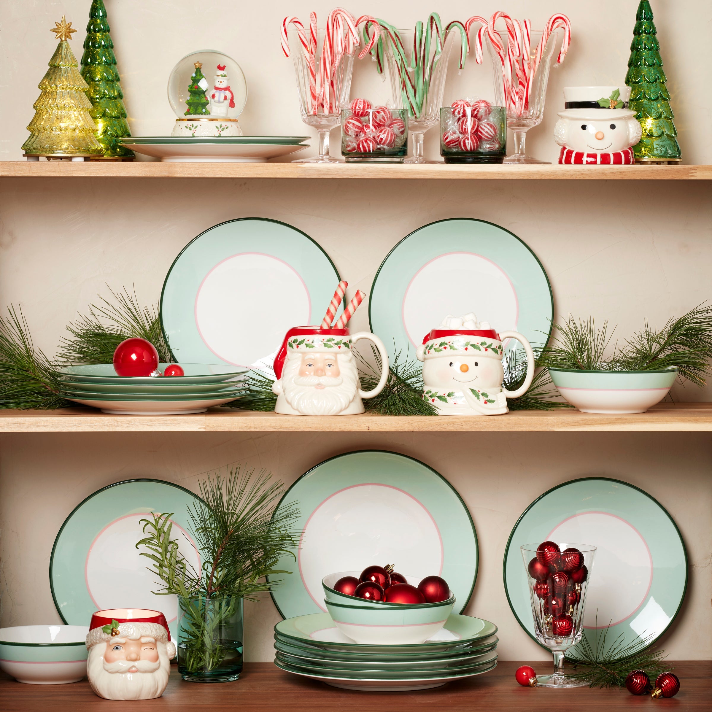 Make It Pop Dinner Plates - Set of 4 - Green/Pink