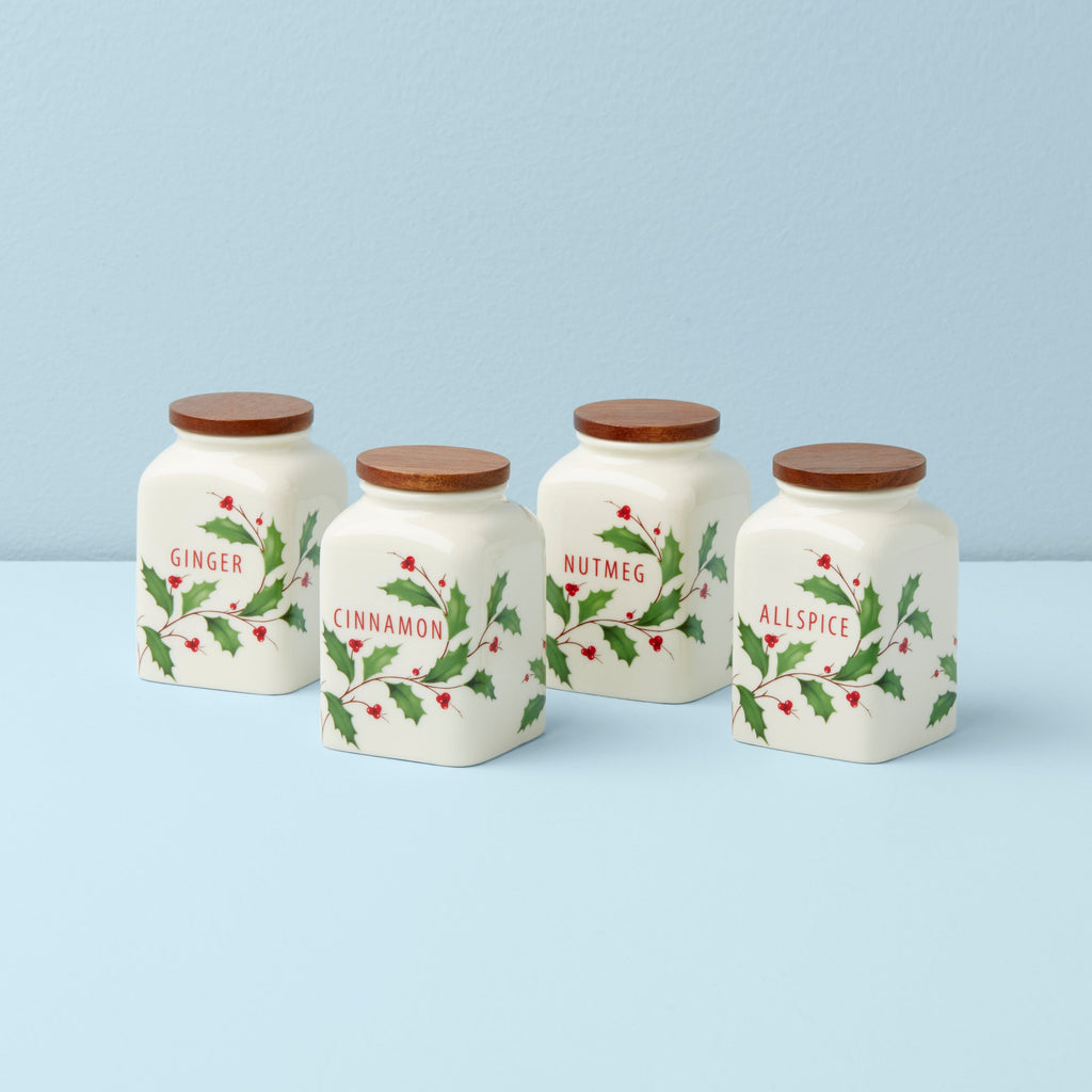 Holiday Baking Spice Jars - Set Of 4