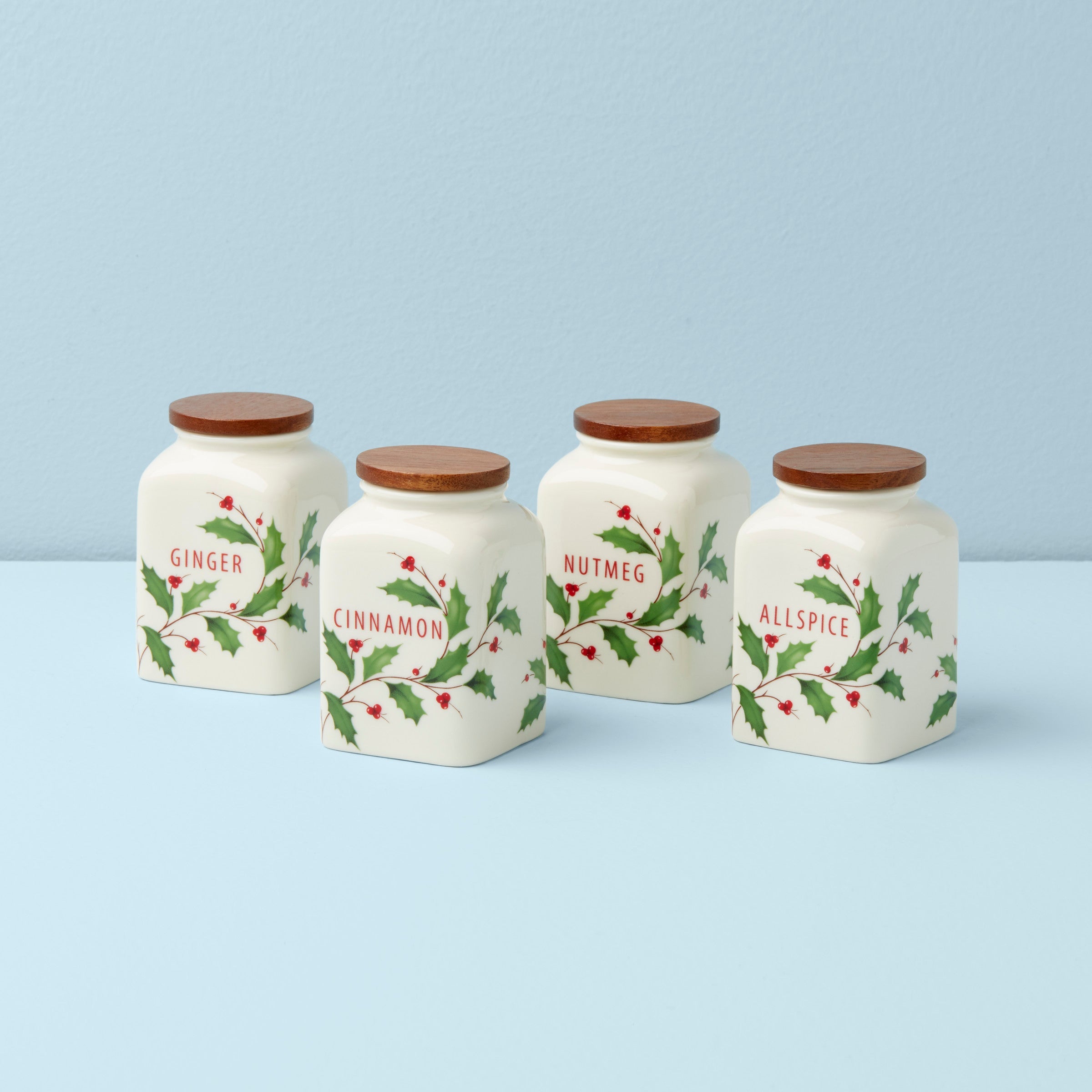 Holiday Baking Spice Jars - Set Of 4