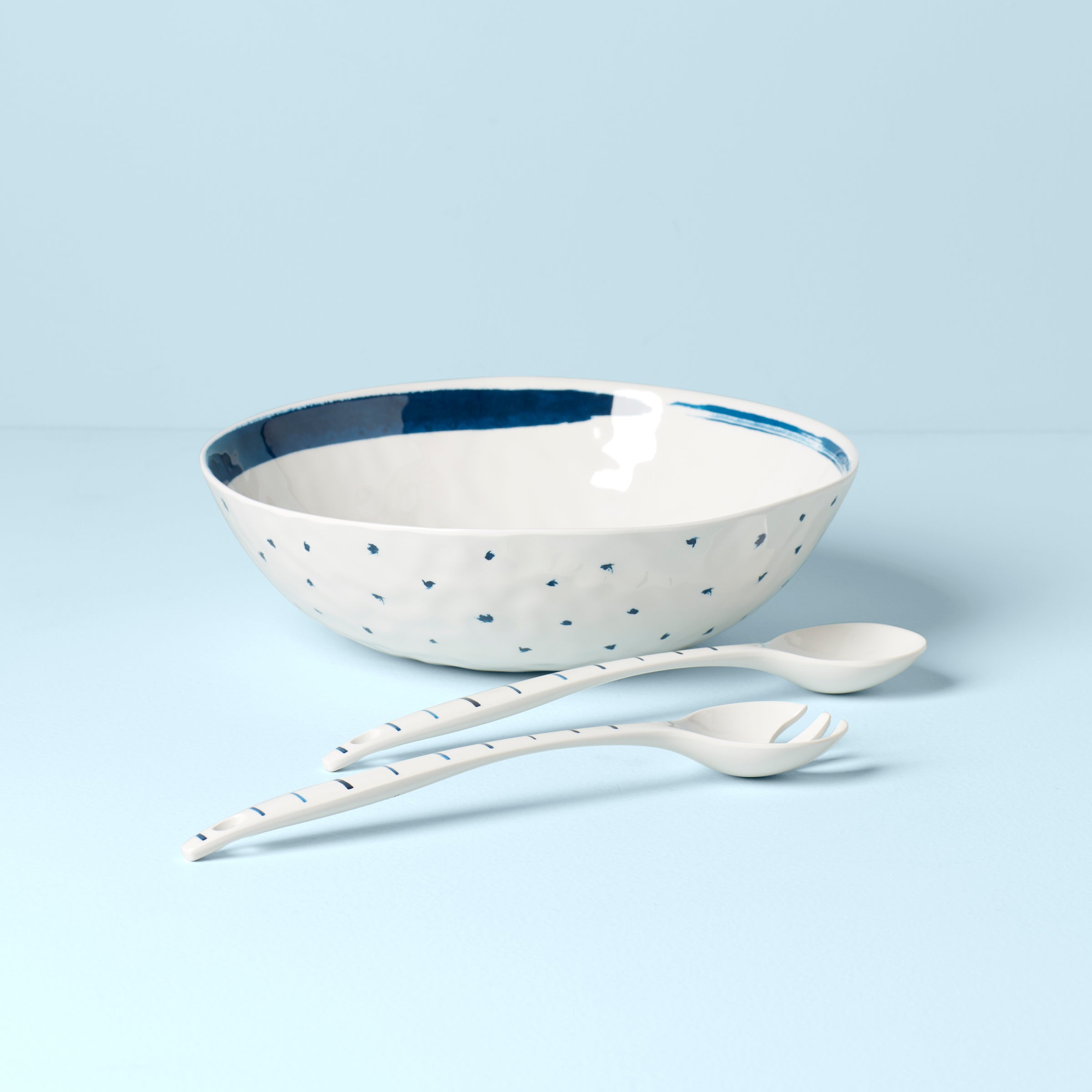 Blue Bay Melamine Salad Bowl With Servers
