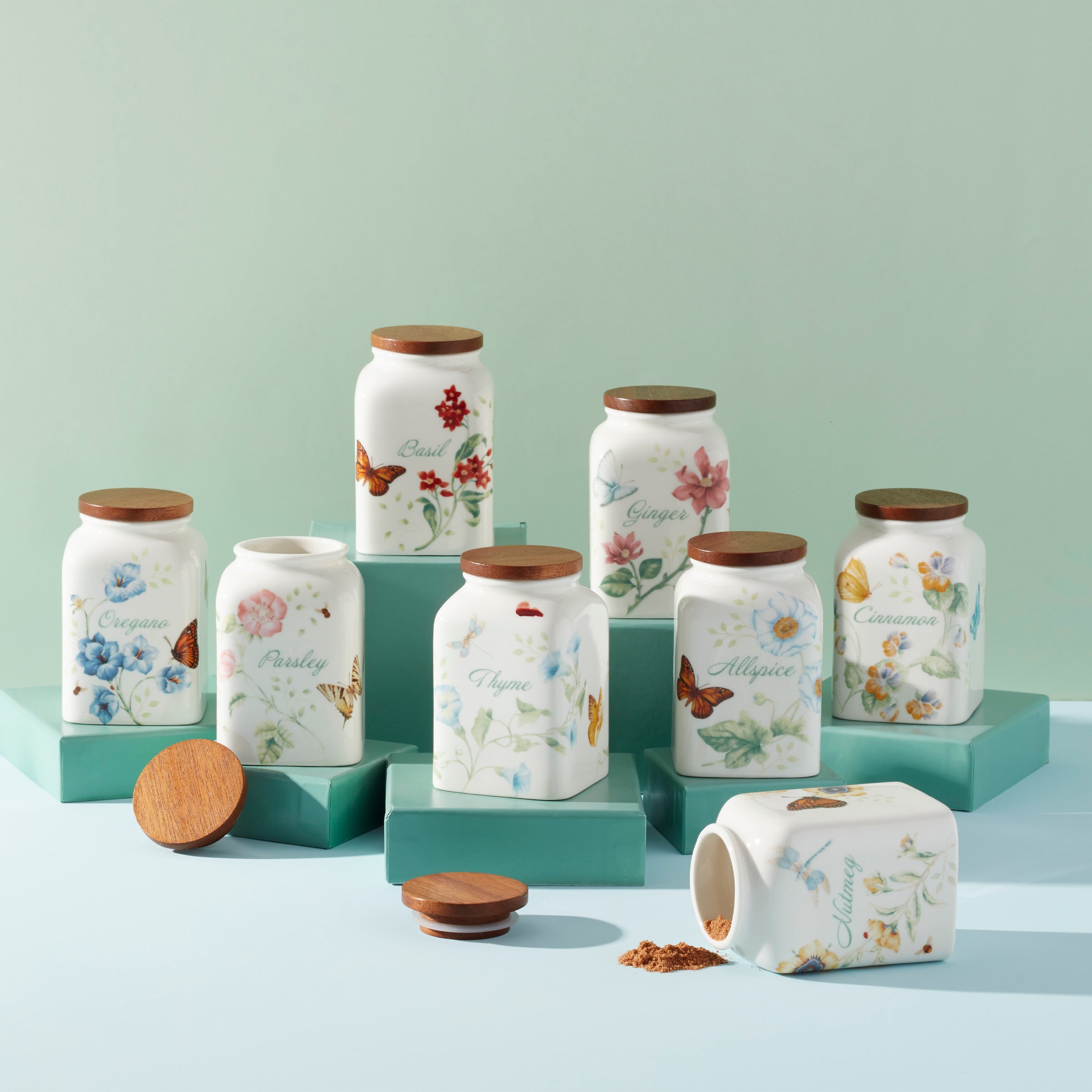 Butterfly Meadow Baking Spice Jars - Set Of 4
