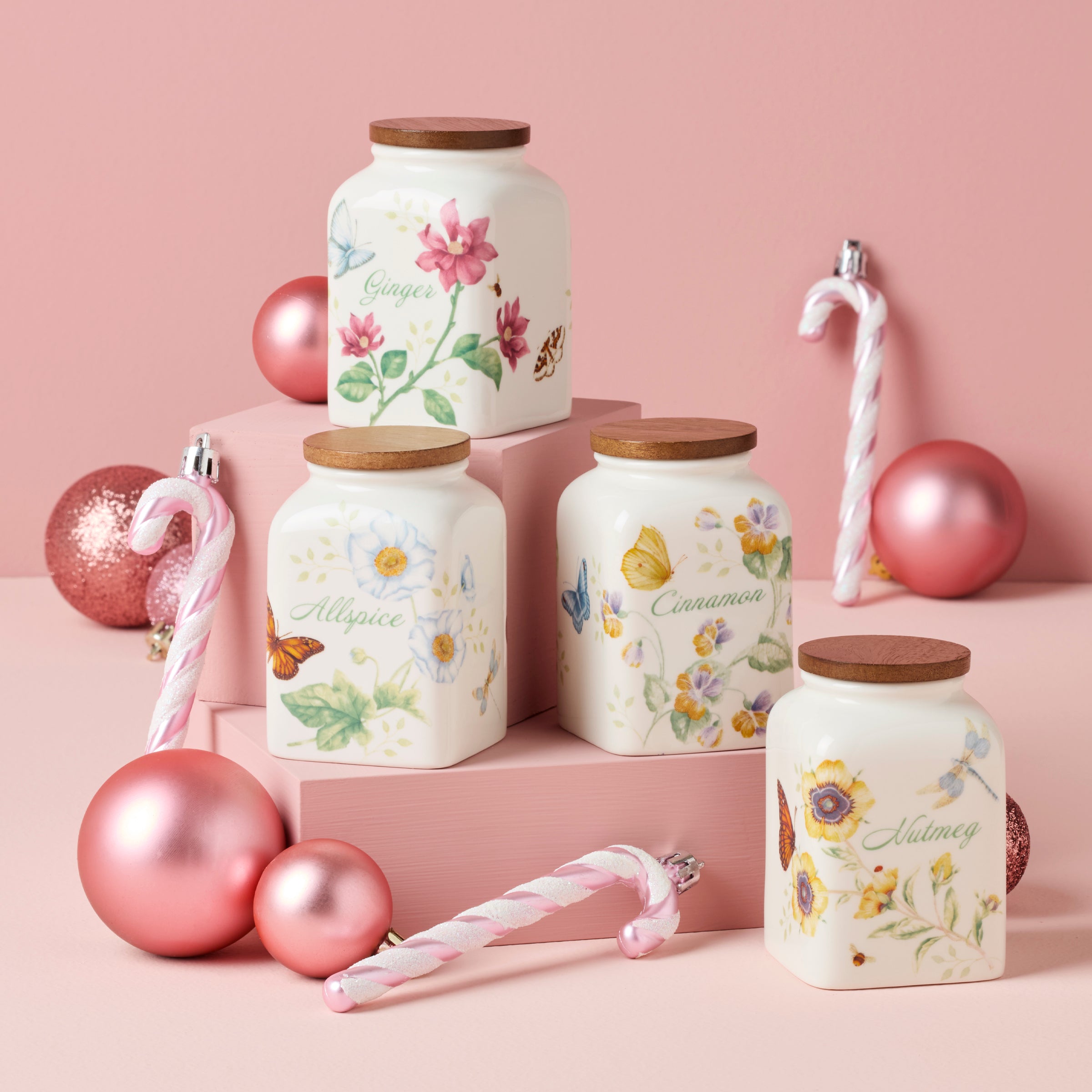 Butterfly Meadow Baking Spice Jars - Set Of 4