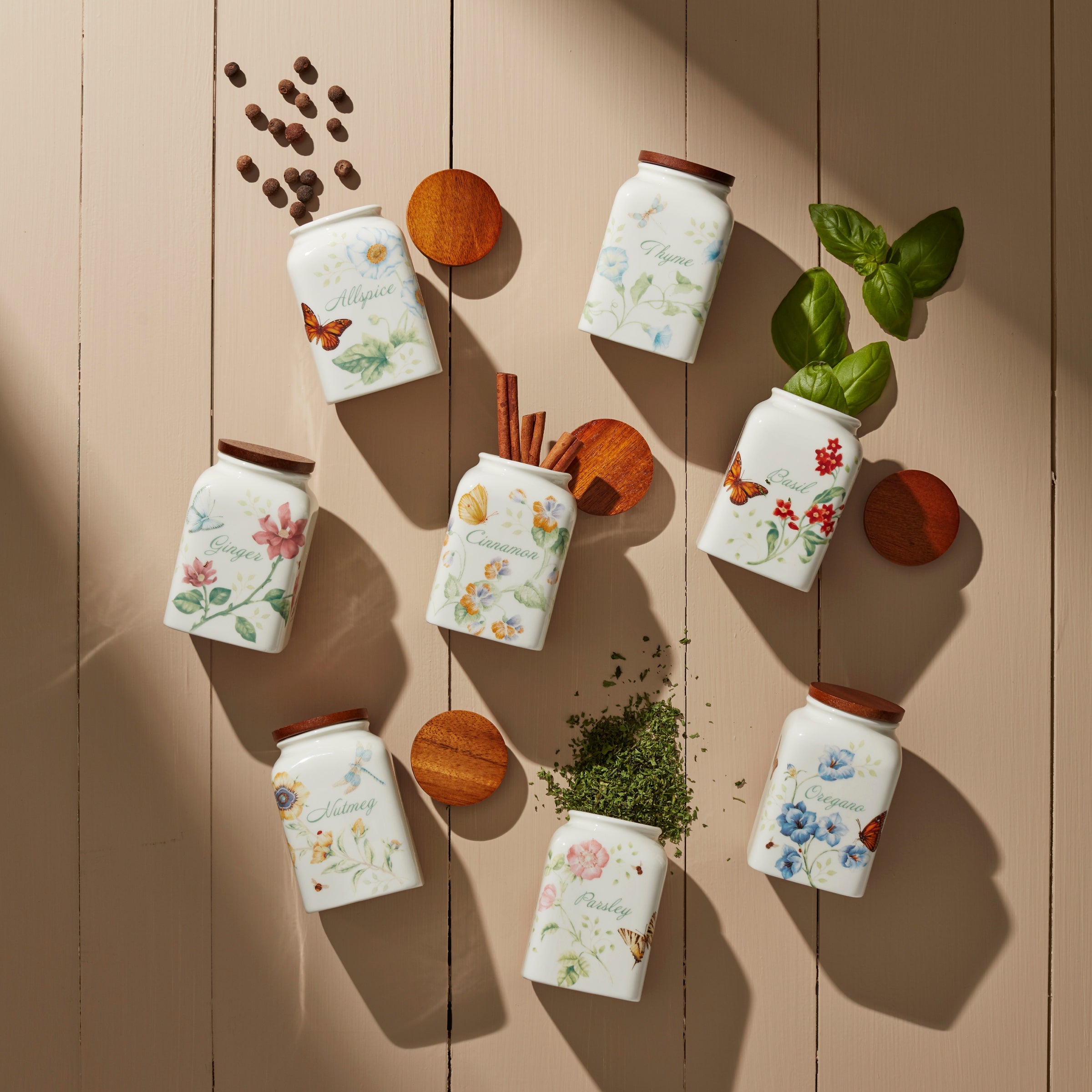 Butterfly Meadow Baking Spice Jars - Set Of 4