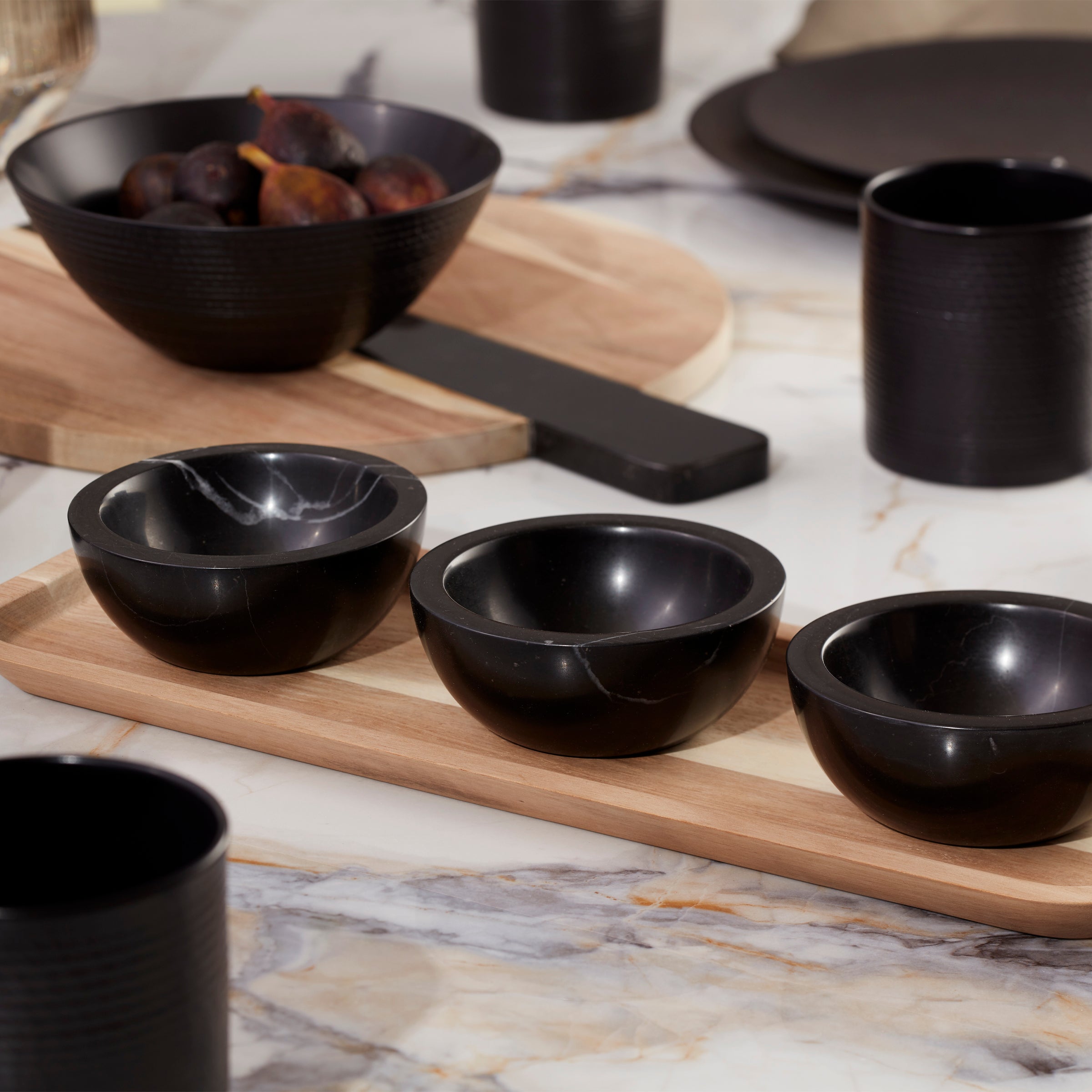 LX Collective Tray With 3 Dip Bowls