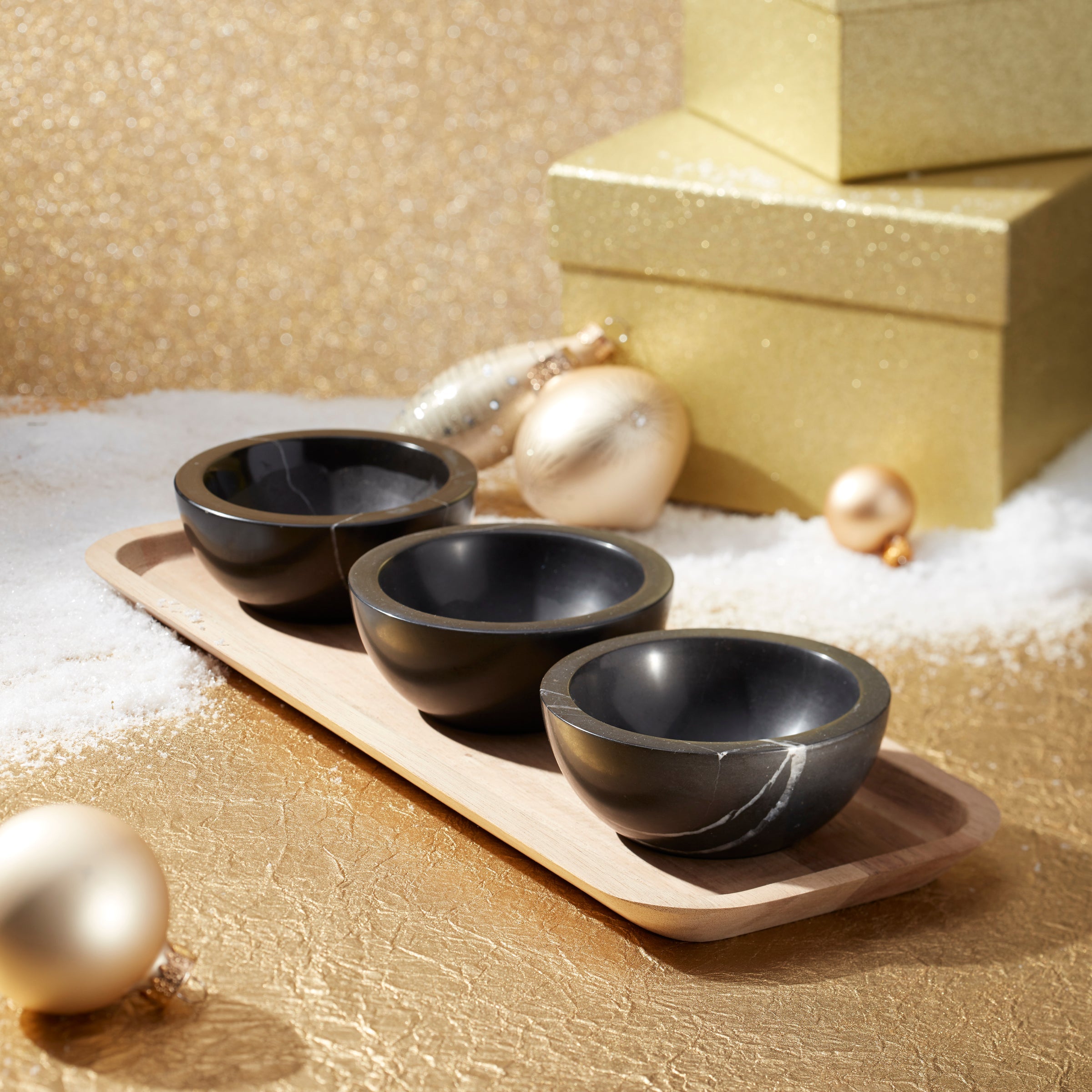 LX Collective Tray With 3 Dip Bowls