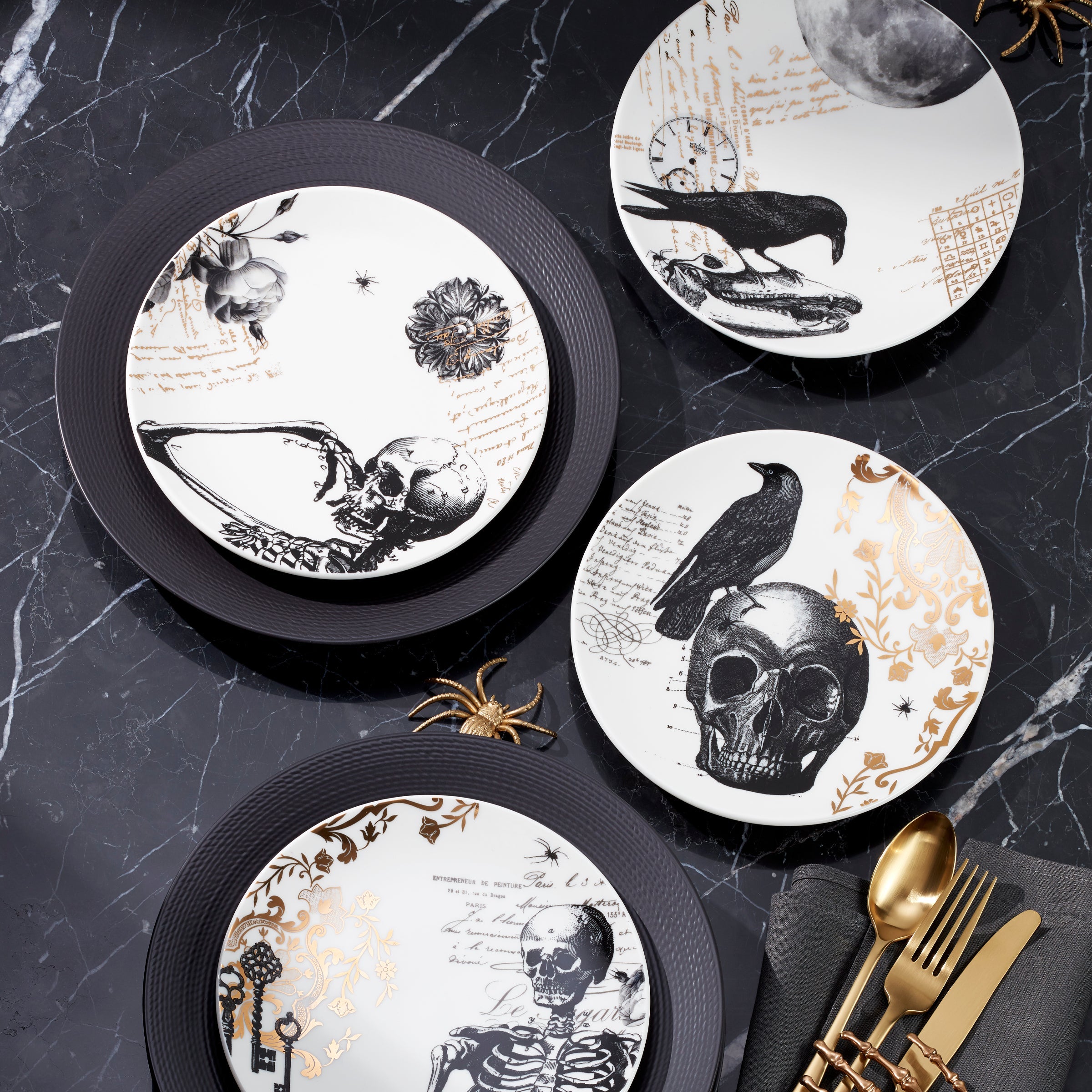 LX Collective Black Dinner Plates - Set of 4
