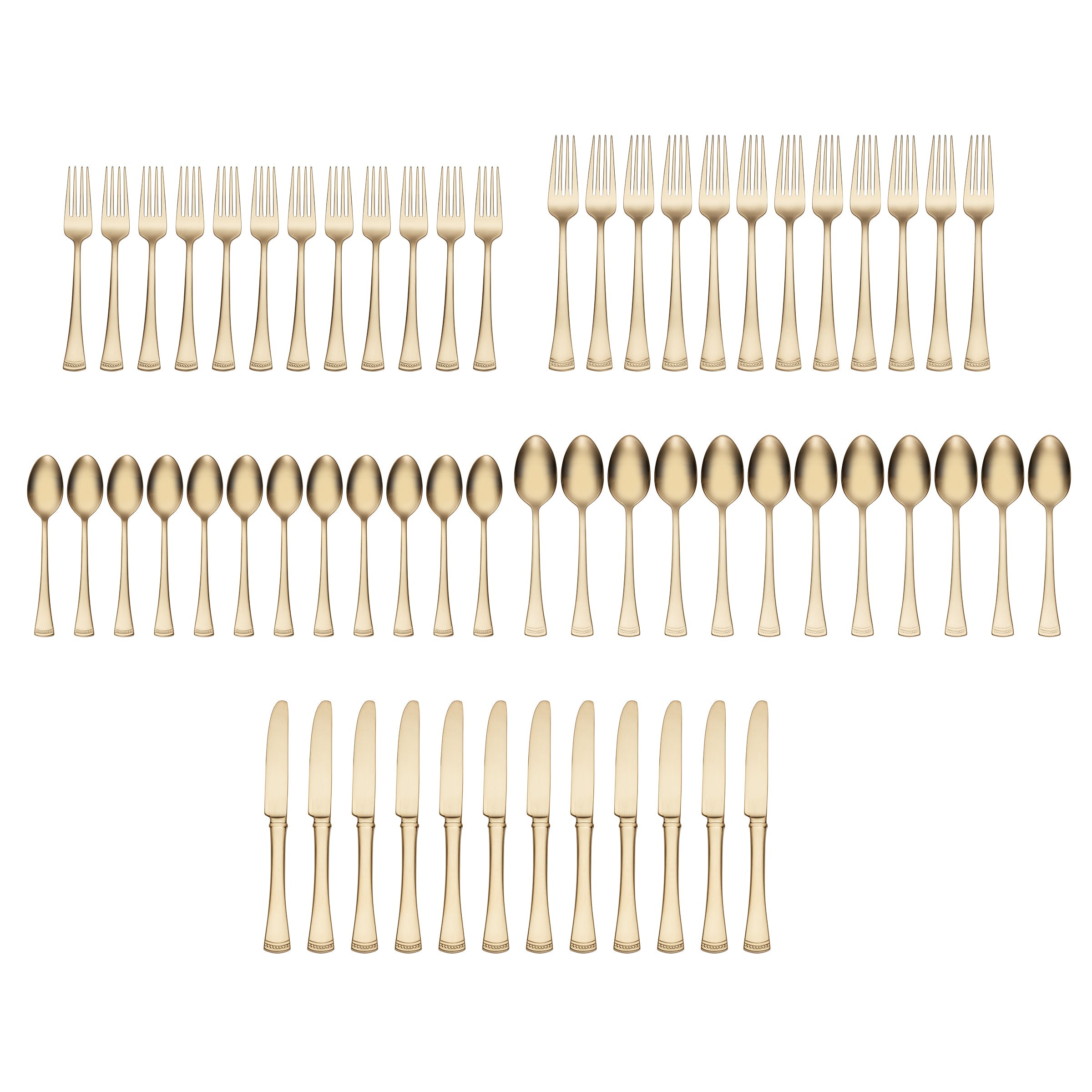 Portola Gold Satin 60 Piece Flatware Set